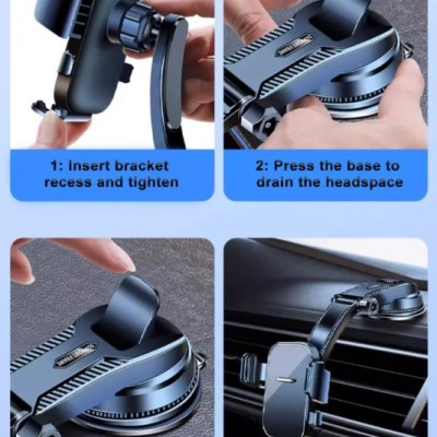 Torpido Üstü Vakumlu Araç Telefon Tutucu Ayarlanabilir Uzun Kollu 