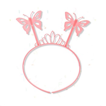 Toz Pembe Kelebek Kanadı Tacı ve Sopası