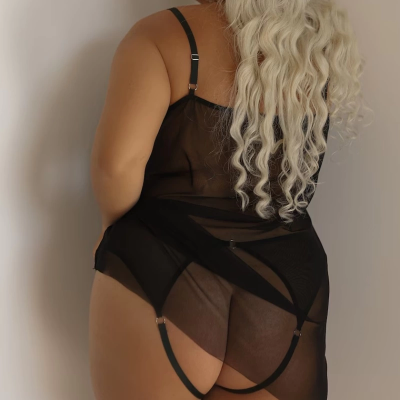 Transparan Siyah Büyük Beden Kısa Tül Gecelik TM1304