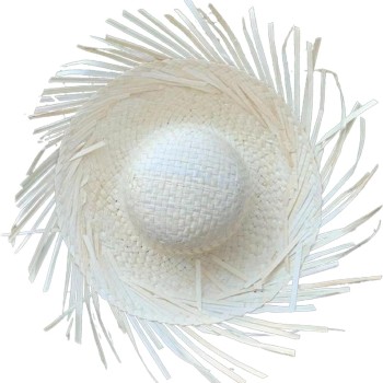 Tropikal Parti Beyaz Hasır Hawaii Şapkası