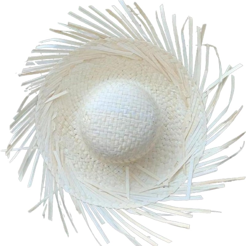 Tropikal Parti Beyaz Hasır Hawaii Şapkası