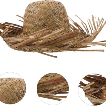 Tropikal Parti Natural Hasır Şapka