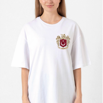 Türk Arma Baskı T-shirt- Beyaz -