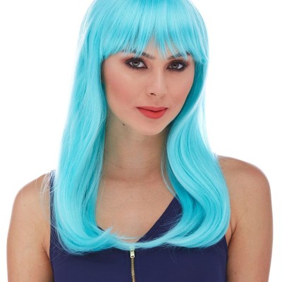 Turkuaz Mavi Parti Peruğu