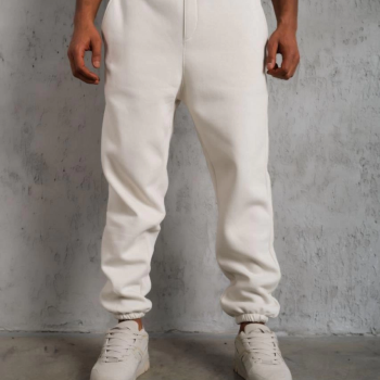 Üç İplik Alt Eşofman Lastikli - Beyaz