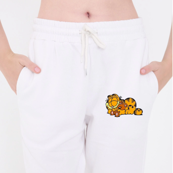 Üç İplik Baskılı Eşofman Pantolon - Beyaz