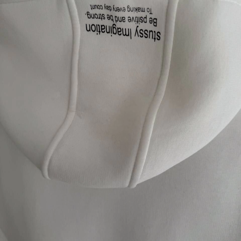 Üç İplik Kapşonlu Baskılı SweatShirt - Beyaz -