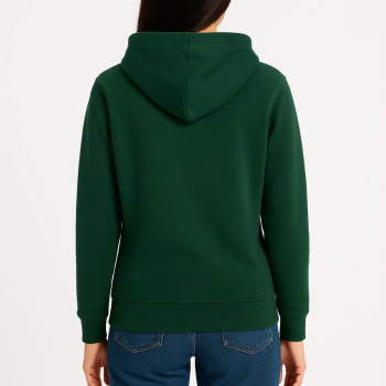 Üç İplik Kapüşonlu Kanguru Cepli Sweatshirt hoodie - Haki -