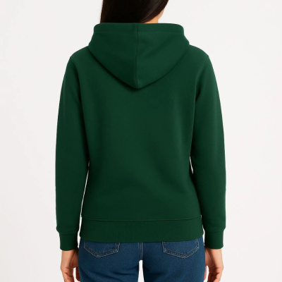 Üç İplik Kapüşonlu Kanguru Cepli Sweatshirt hoodie - Haki -