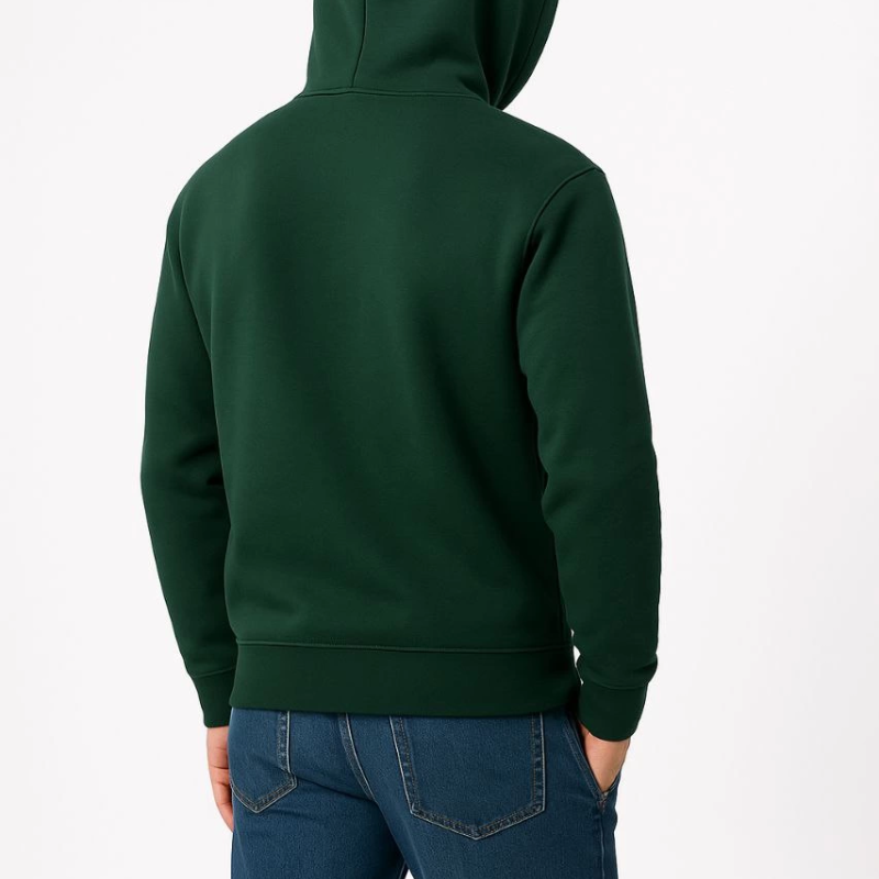 Üç İplik Kapüşonlu Kanguru Cepli SweatShirt hoodie - Haki -