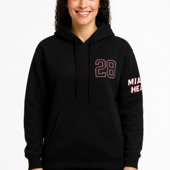 Üç İplik Kapüşonlu Ön ve Arka Baskılı SweatShirt hoodie - Siyah -