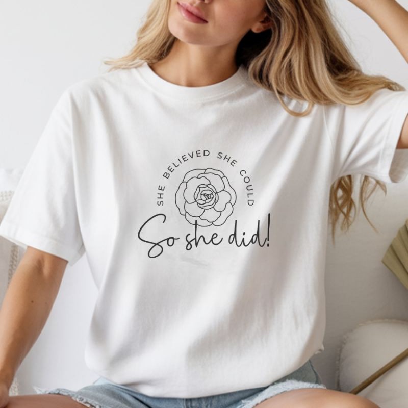 Unisex Oversize 24/1 Penye DTF Baskılı Tişört - DTF261