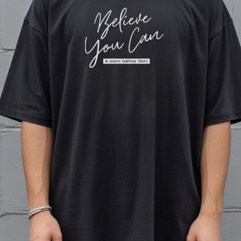 Unisex Oversize 24/1 Penye DTF Baskılı Tişört - DTF280