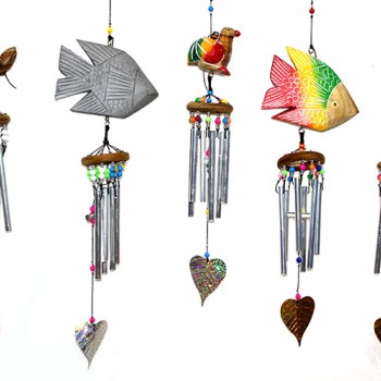 Üstü Ahşap Altı Metalli Rüzgar Çanı 