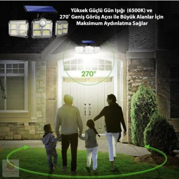 Uzaktan Kumandalı 122 Led Sensörlü Bahçe Lambası