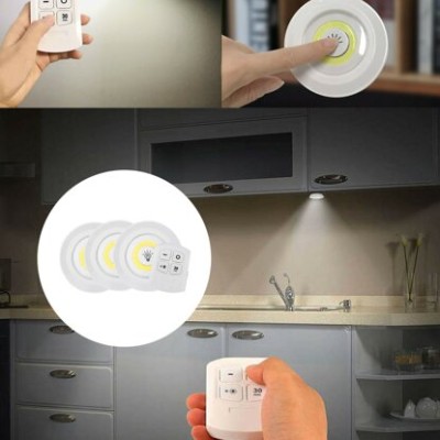 Uzaktan Kumandalı Yapışkanlı 3'lü Led Spot Lamba