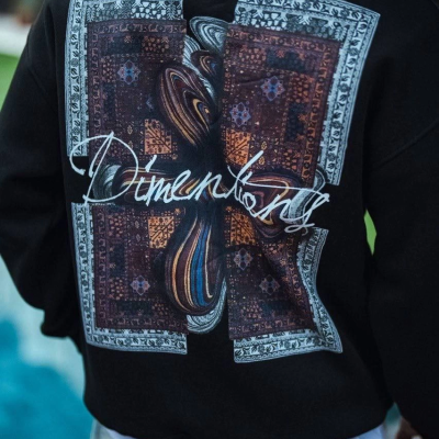 Uzun Kol Bisiklet Yaka Ön ve Arka Baskılı SweatShirt - Siyah -