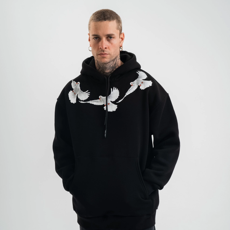 Uzun Kol Bisiklet Yaka Yıkamalı SweatShirt - Siyah -