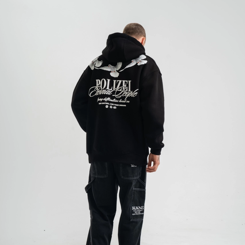 Uzun Kol Bisiklet Yaka Yıkamalı SweatShirt - Siyah -