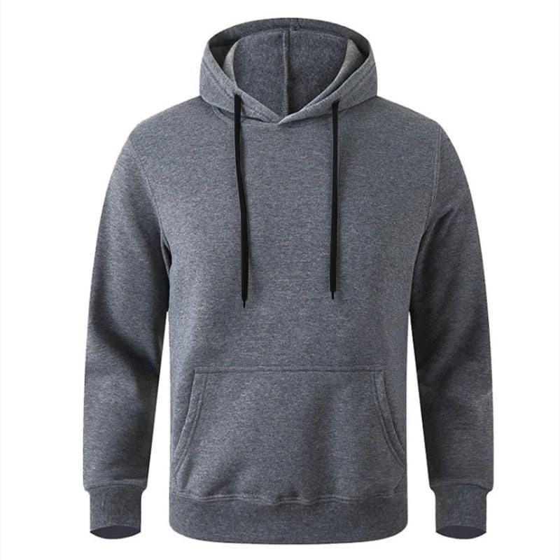 Uzun Kol Kapşonlu Basic Sweatshirt hoodie - Füme