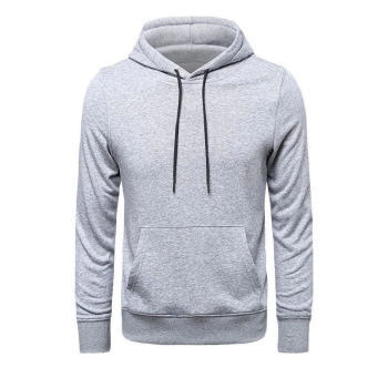 Uzun Kol Kapşonlu Basic Sweatshirt hoodie - Gri