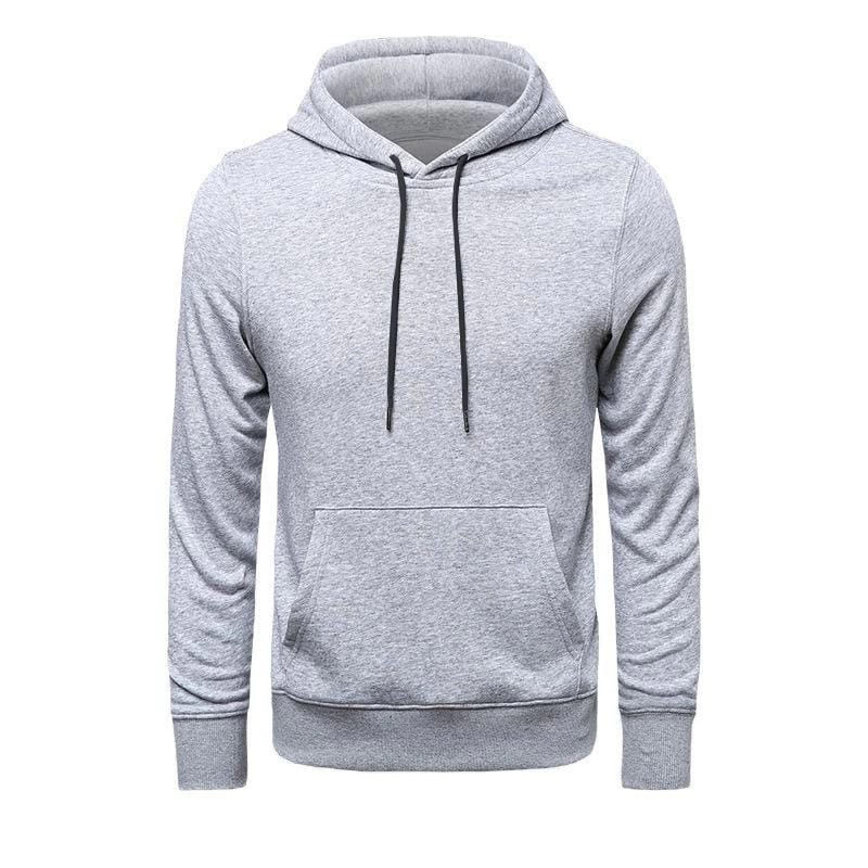 Uzun Kol Kapşonlu Basic Sweatshirt hoodie - Gri