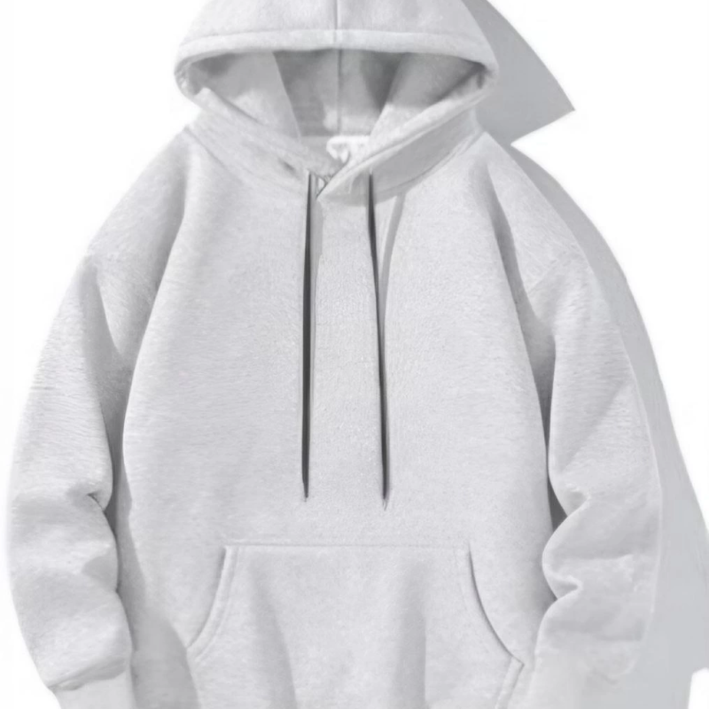Uzun Kol Kapşonlu Basic Sweatshirt hoodie - Gri