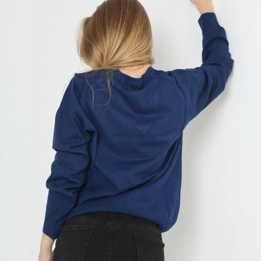 Uzun Kol V Yaka Triko Kazak - Indigo