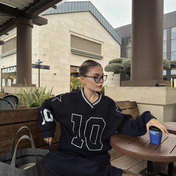 V Yaka Üç İplik Sweat Takım - Siyah -