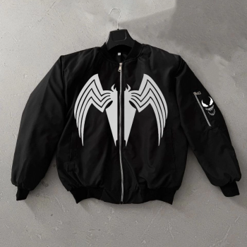 Venom Örümcek Desenli   Mont – Siyah -