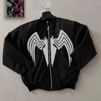 Venom Örümcek Desenli   Mont – Siyah -