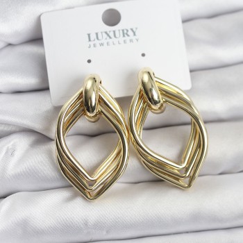 Vintage Gold Renk Pirinç Kadın Küpe