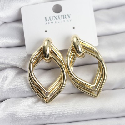 Vintage Gold Renk Pirinç Kadın Küpe