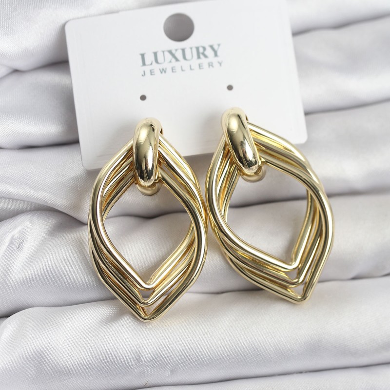 Vintage Gold Renk Pirinç Kadın Küpe