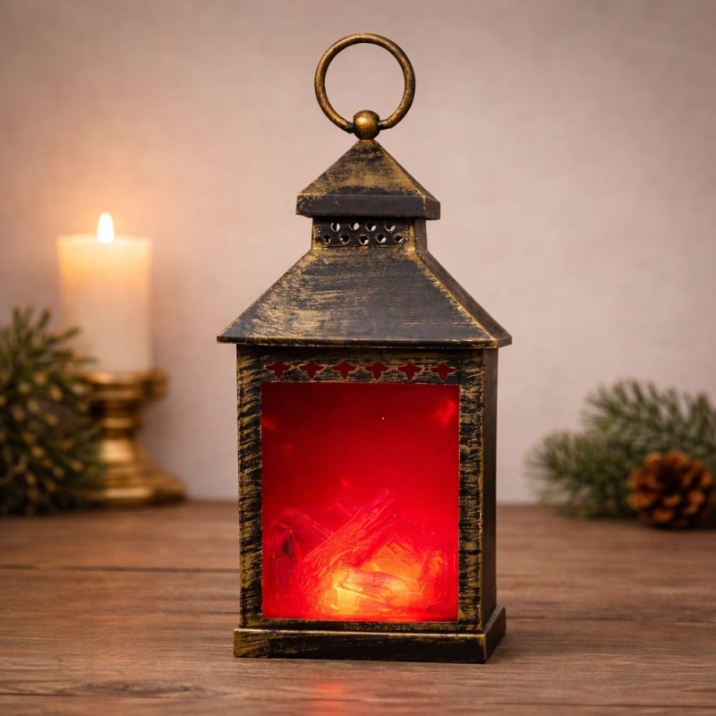 Vintage Tasarım Şömine LED Işık