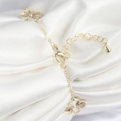 VIP Pirinç Yonca Model Gold Renk Kadın Bileklik