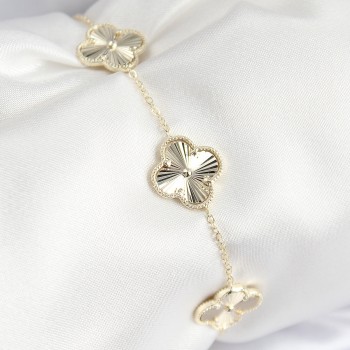 VIP Pirinç Yonca Model Gold Renk Kadın Bileklik