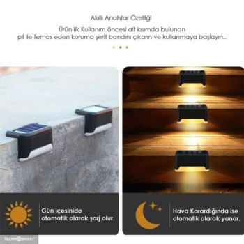 WaterProof Solar Merdiven Lambası 4 Adet