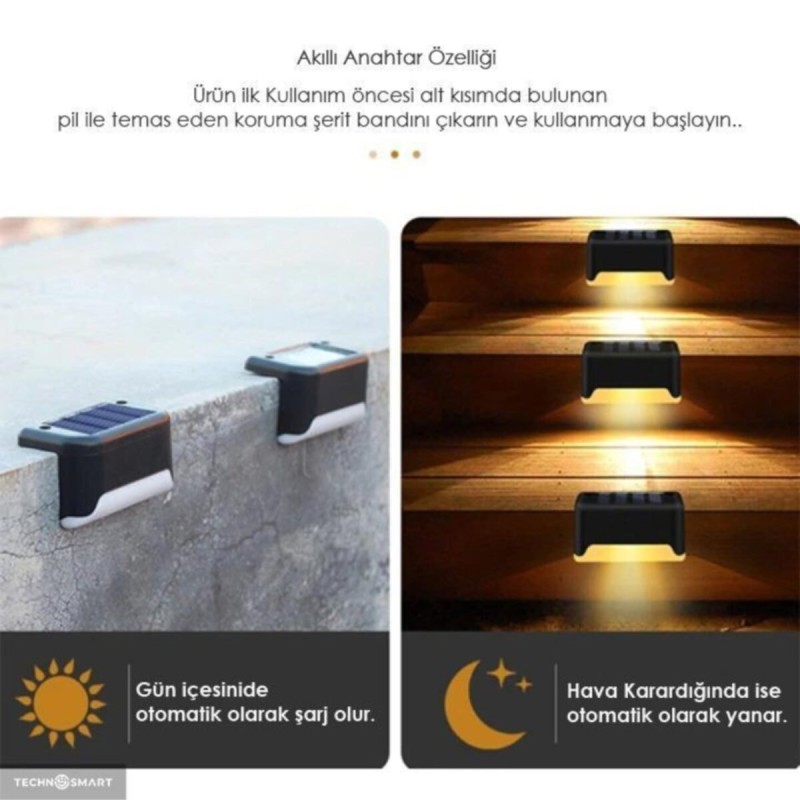 WaterProof Solar Merdiven Lambası 4 Adet