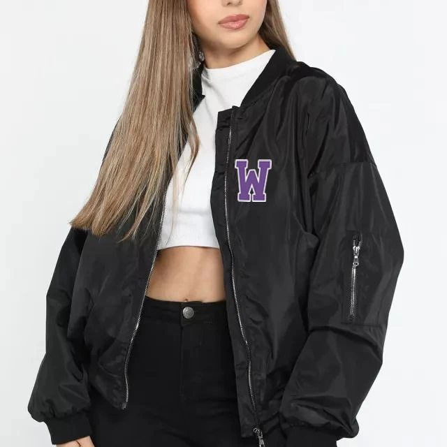 Wild One Baskılı Bomber Mont- Siyah -