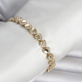 Xuping Kalp Model Gold Renk Kadın Bileklik