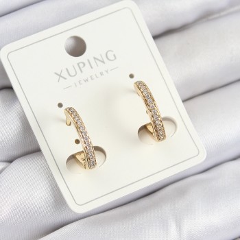Xuping Zirkon Taşlı I Model Gold Renk Kadın Küpe