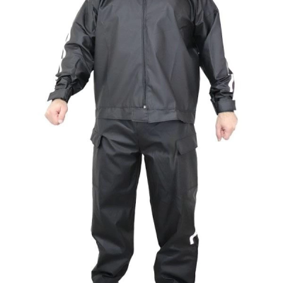 Yağmurluk Takım (Bahçıvan Tipi Askılı Pantolon ve Mont) - Siyah -