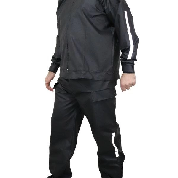 Yağmurluk Takım (Bahçıvan Tipi Askılı Pantolon ve Mont) - Siyah -