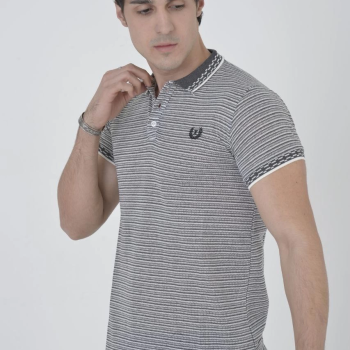 Yakalı Slim Fit Dokuma T-Shirt - Beyaz -
