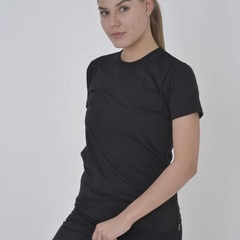 Yandan Fermuarli Slim fit T-shirt - Siyah -