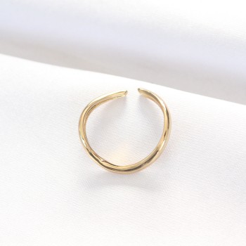 Yassı Gold Renk Ayarlanabilir Yüzük