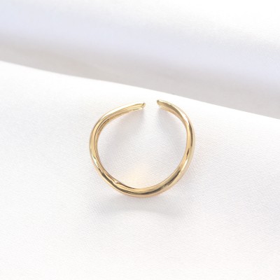 Yassı Gold Renk Ayarlanabilir Yüzük