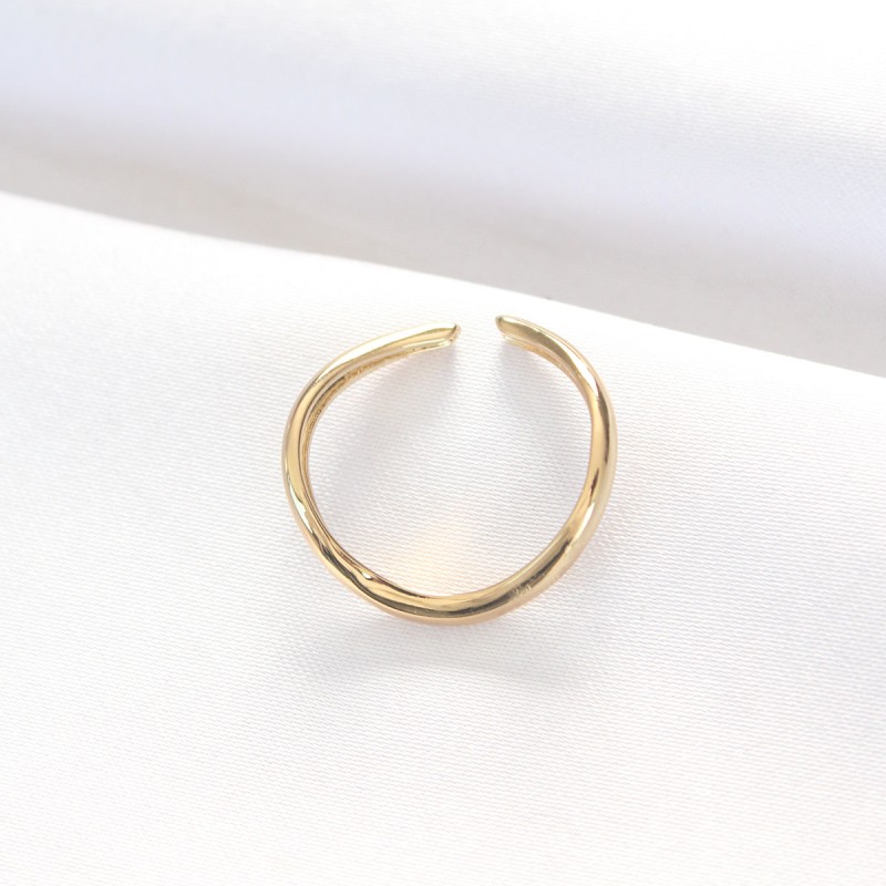 Yassı Gold Renk Ayarlanabilir Yüzük