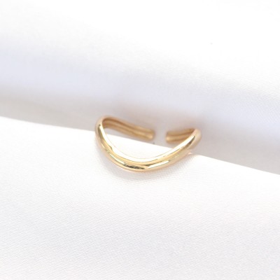 Yassı Gold Renk Ayarlanabilir Yüzük